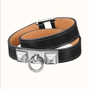 Hermes double tour leather bracelet
